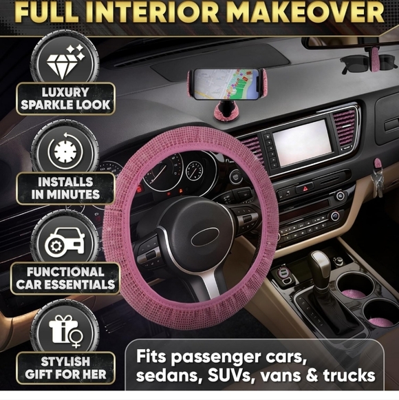 Pink Car Accessories Set - Picture 3 of 9